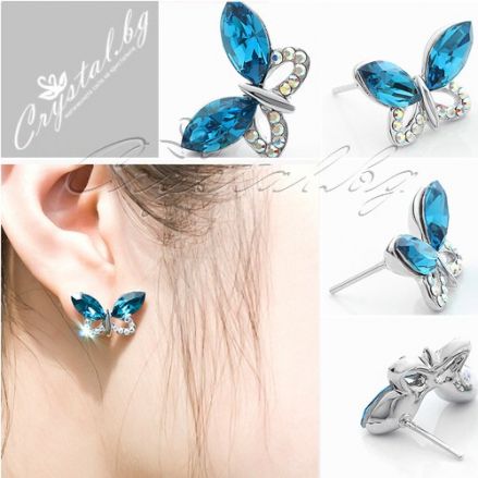 Обеци Blue Butterfly