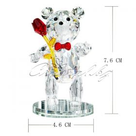 Кристална фигура Bear with Rose