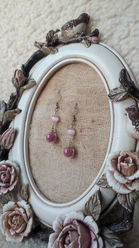 Обеци стъклени сфери 