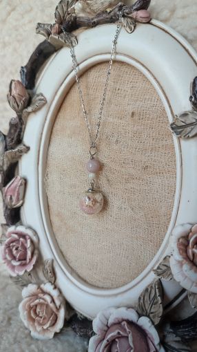 Колие  с хербаризирана гипсофила