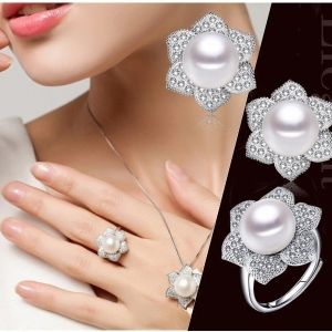 Комплект Бижута Pearl Women с естествени перли и кристали