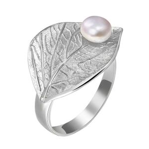 Сребърен Пръстен Leaf Pearl с естествена перла