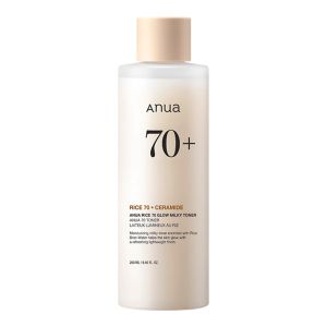 🌾 ANUA Rice 70 Glow Milky Toner 250 мл – Натурален млечен тоник за сияйна и хидратирана кожа
