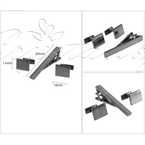 Комплект копчета за ръкавели и игла за вратовръзка Gun Metal 