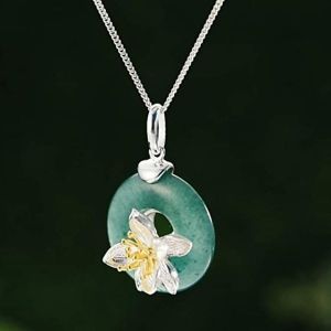 Колие Lotus Flower - зелен авантюрин